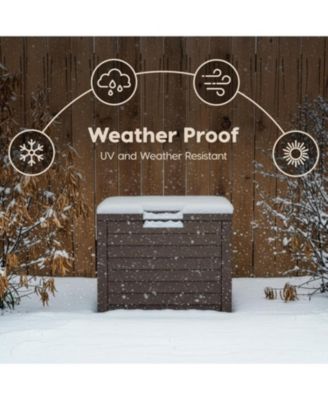 35-Gallon Outdoor Deck Storage Box, Lockable and UV-Protected, Weather-Resistant Patio Storage, Durable and Stylish Design