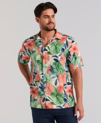 Men's Botanical Print Viscose Shirt