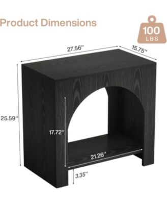 Side Table Set of 2, with Wooden Base, for living room bedroom