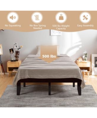 14 in Wood Platform Bed Frame with Slat Support
