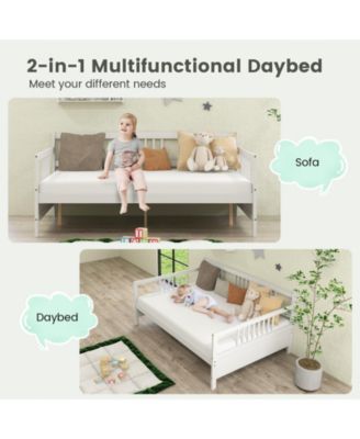 Wooden Daybed Frame with Guardrails