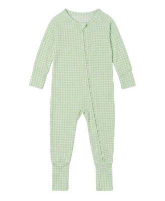 Baby Boy's Pistachio Gingham Bamboo Sleeper
