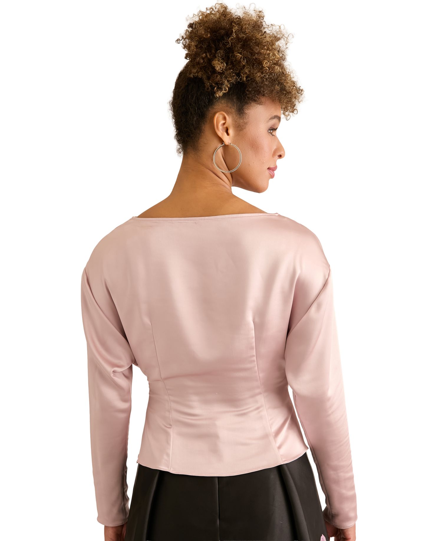 Plus Size V-Neck Wrap Blouse