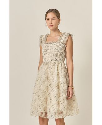 Women's Polka Dot Sleeveless Midi Dress