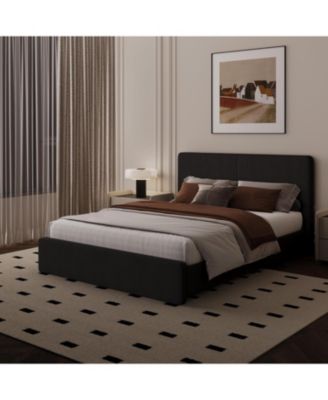 Platform Bed Frame with Headboard, Fully Upholstered Design, Wooden Slats, Easy Assembly, Noise Free