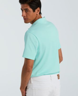 Men's Geo Jacquard Texture Polo Shirt