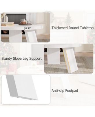 Round Wood Coffee Tables for Living Room,Circle Coffee Table,for Apartment, Easy Assembly