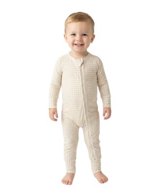 Baby Boys Sandstone Gingham Bamboo Sleeper