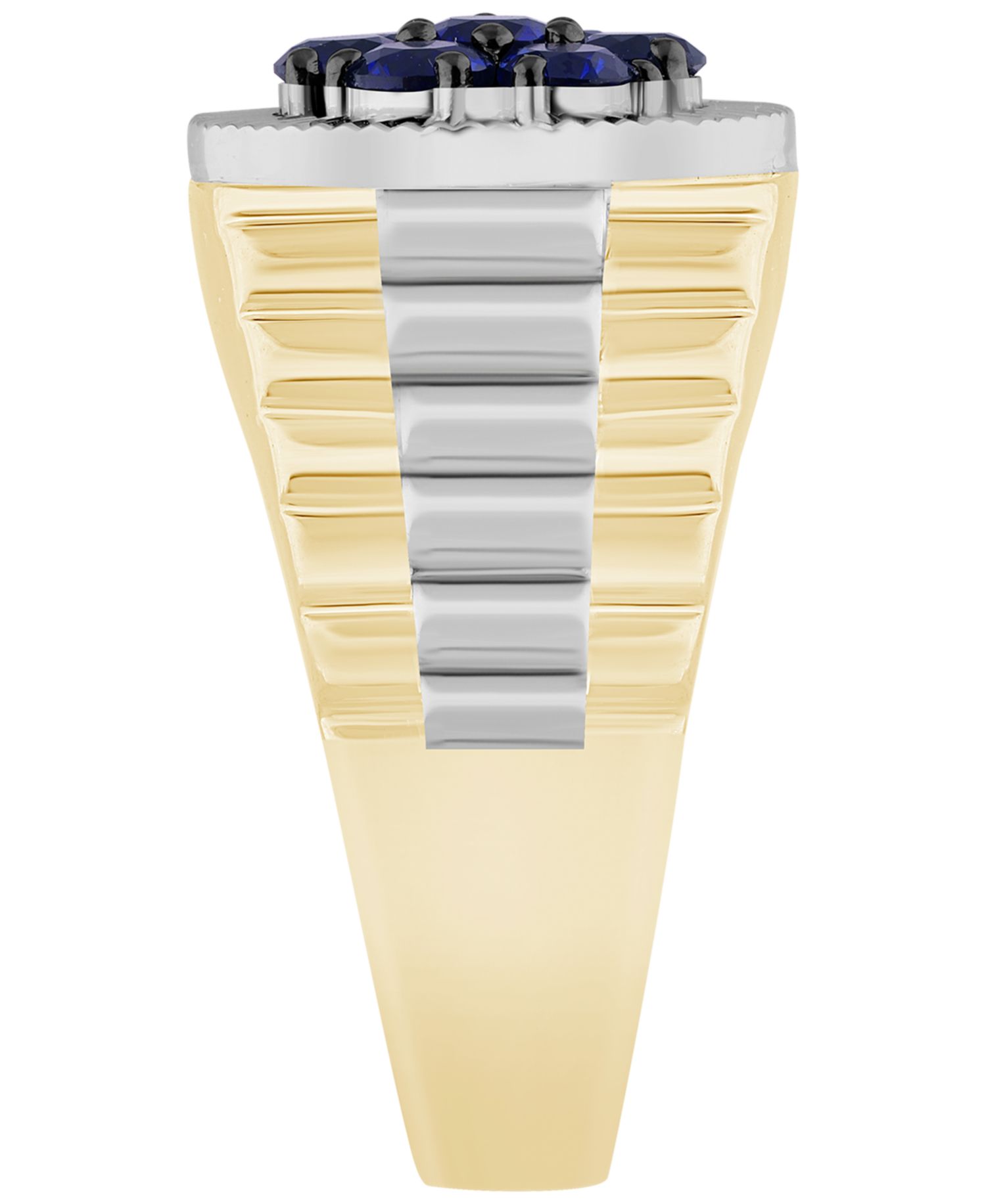 Men's Lab Grown Sapphire (1-1/2 ct. t.w.) Ring in Gold Vermeil over Sterling Silver