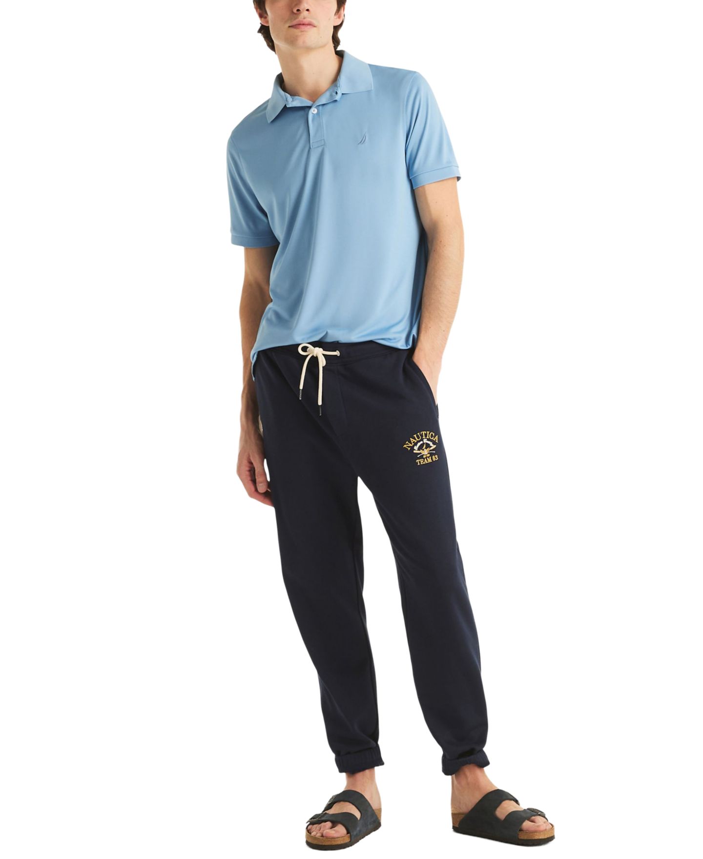 Мужское поло Nautica Classic-Fit Performance Jersey Polo Shirt, цвет: Allure — фото 4