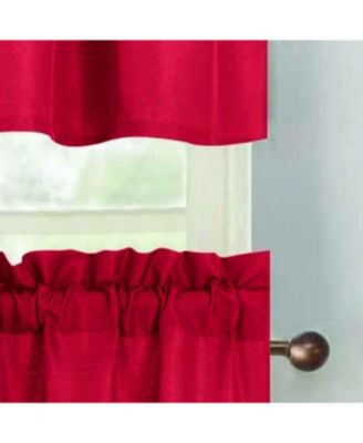 100% Polyester Gibson Solid 3 Piece Kitchen Curtains Valance and Tiers Set 54" x 18"
