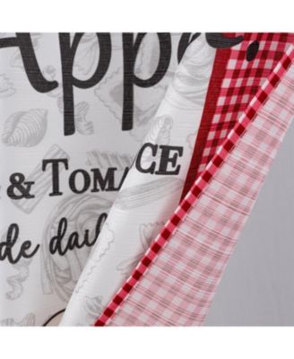 Polyester Cucina Pasta Chef Slub 3 Piece Kitchen Curtains Valance and Tiers Set 52" x 18" Muticolor