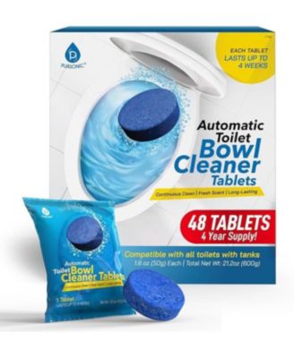 Automatic Toilet Bowl Cleaner Tablets Blue Gel Toilet Tank Cleaners, Septic-Safe Hard Water Ring Stain Remover, Smell Eliminator