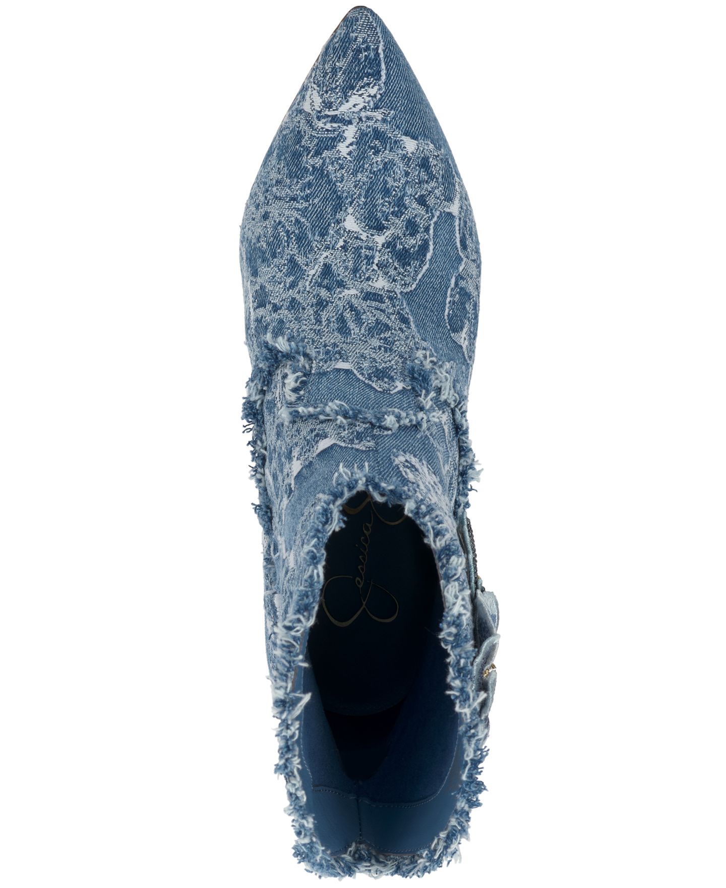 Женские ботинки Jessica Simpson Plitee Floral Western Stiletto Booties, цвет: Средний синий джинсовый — фото 4