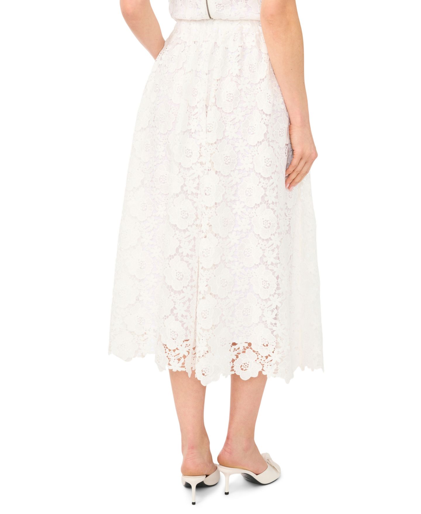 Женская юбка CeCe Lace A-Line Midi, цвет: Белый — фото 4