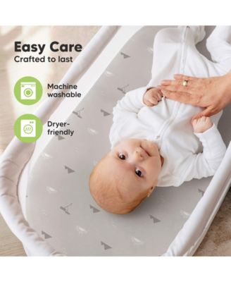 Bassinet Sheet for Baby Girls, Boys, 2-Pack Soothe Bassinet Fitted Sheets, Bedside Bassinet Mattress Sheet