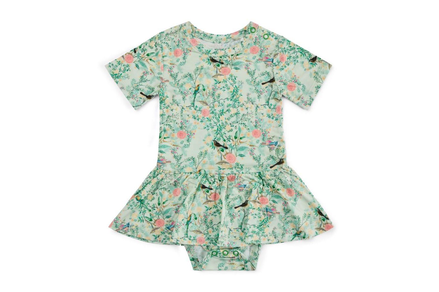 Baby Girls Sage Blossom Bamboo Twirl Dress with Bodysuit