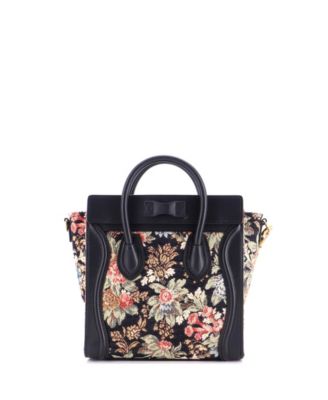 Nano Luggage Bag Printed Jacquard and Leather