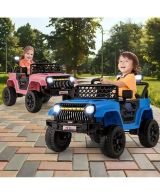 Kids 12V Electric Ride On Truck with Remote Control LED Lights and Music for Ages 3 and Up