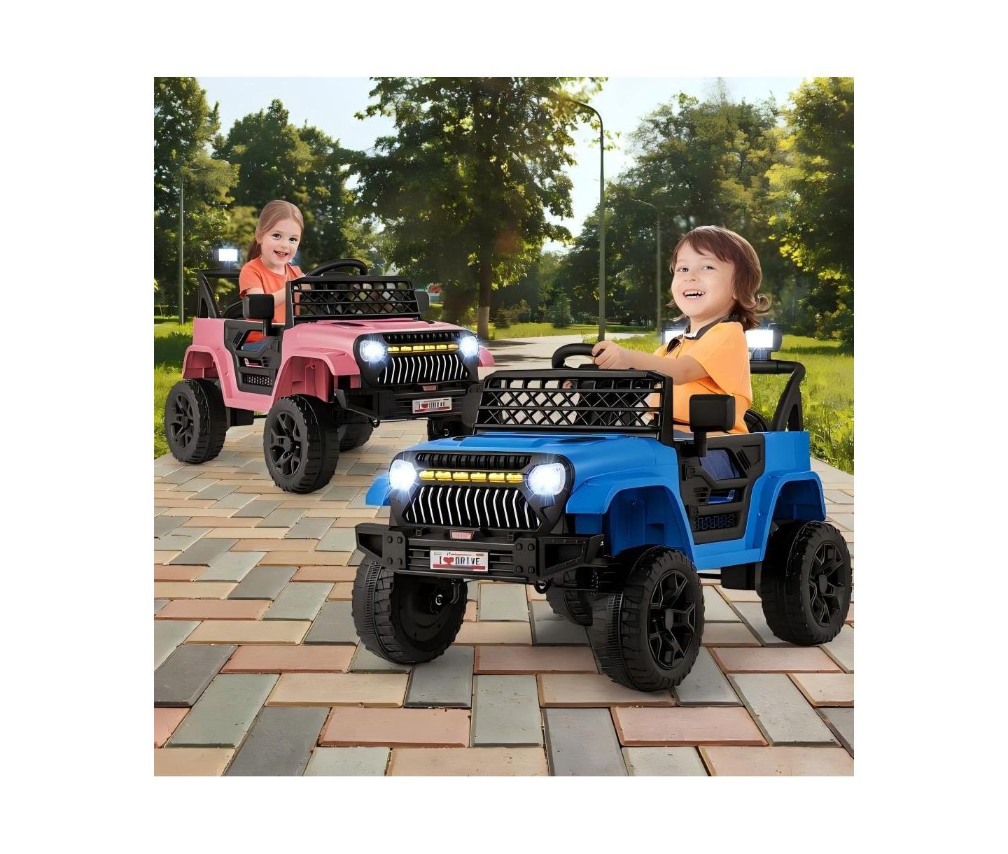 Детская игрушка HONGGE 12V Electric Ride-On Truck with Remote Control and LED Lights, 1-Seat, Ages 3-10, цвет: Розовый — фото 2