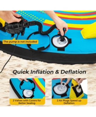 3 Person Inflatable Boat Tube Towable Platform with Double Valves