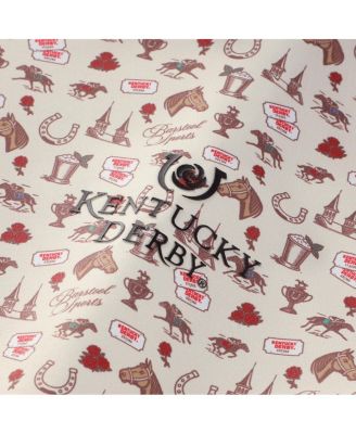 Men's Cream Kentucky Derby Roses Printed Polo Shirt