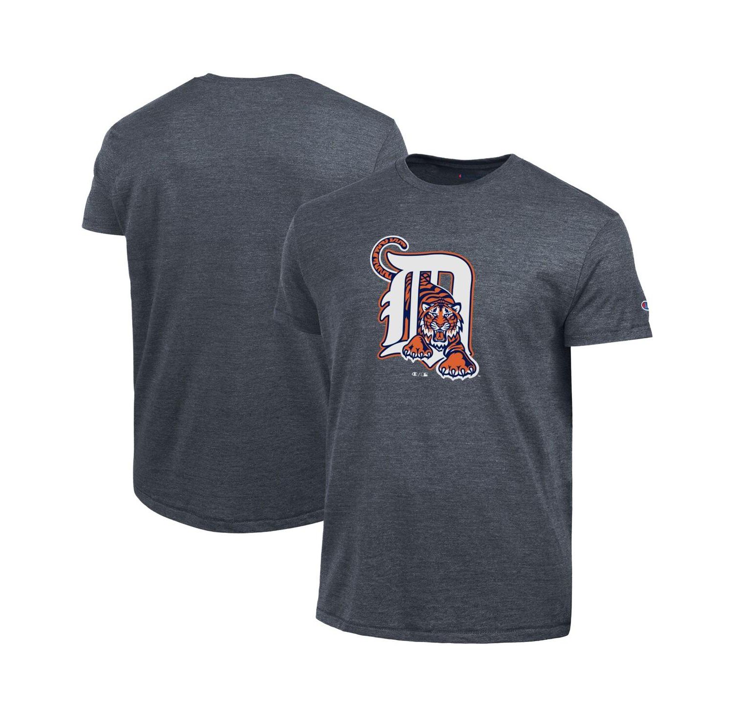 Men's Navy Detroit Tigers Cooperstown Logo Tri-Blend T-Shirt