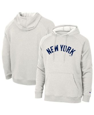 Men's Cream New York Yankees Triumph Tri-Blend Raglan Hoodie