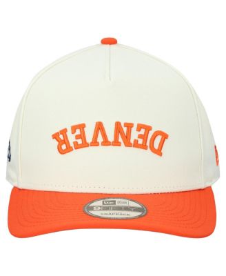 Men's Cream Denver Broncos Upside Down 9FIFTY A-Frame Snapback Hat