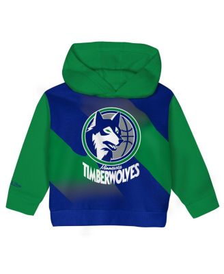 Toddler Blue/Green Minnesota Timberwolves Big Face Oversized Pullover Hoodie and Pants Set
