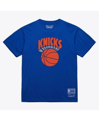 Men's and Women's Royal New York Knicks Hardwood Classics Arch T-Shirt