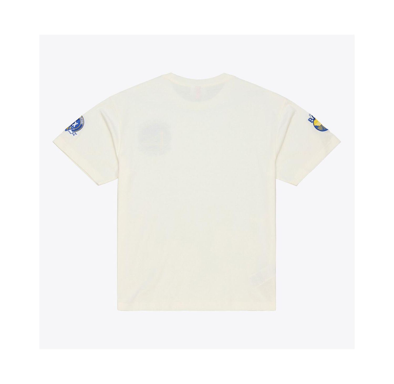 Men's Cream Golden State Warriors Hardwood Classics Chainstitch Premium T-Shirt