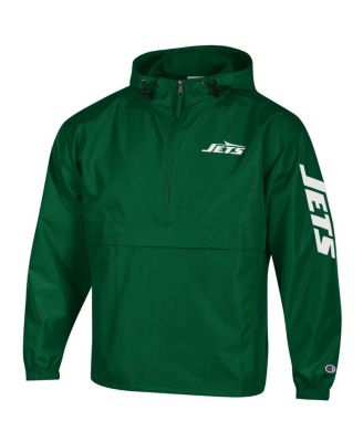 Men's Green New York Jets Packable Windbreaker Half-Zip Jacket