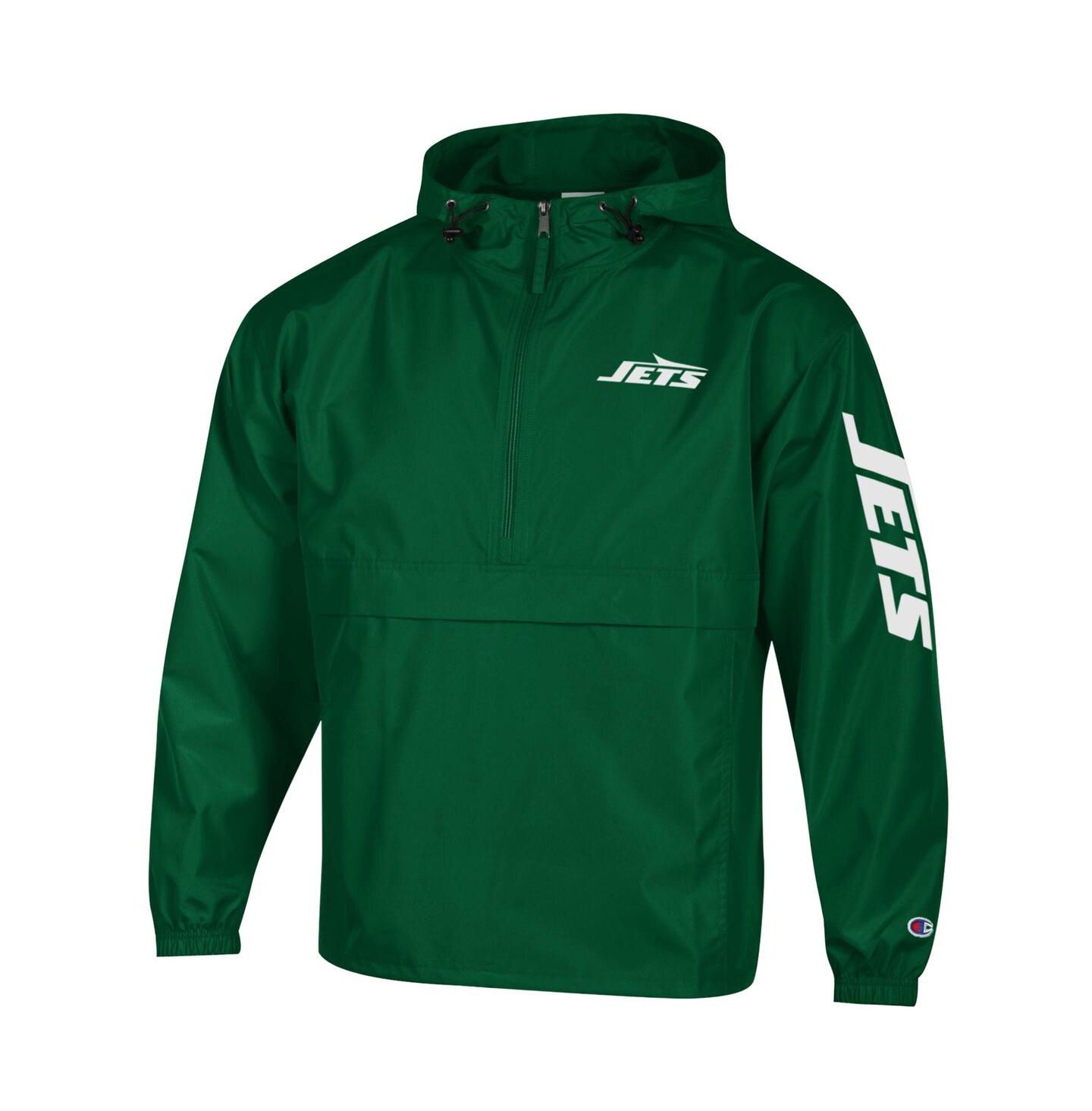 Мужская куртка Champion Green New York Jets Packable Windbreaker Half-Zip — фото 3