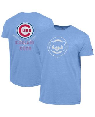 Men's Light Blue Chicago Cubs Tri-Blend T-Shirt