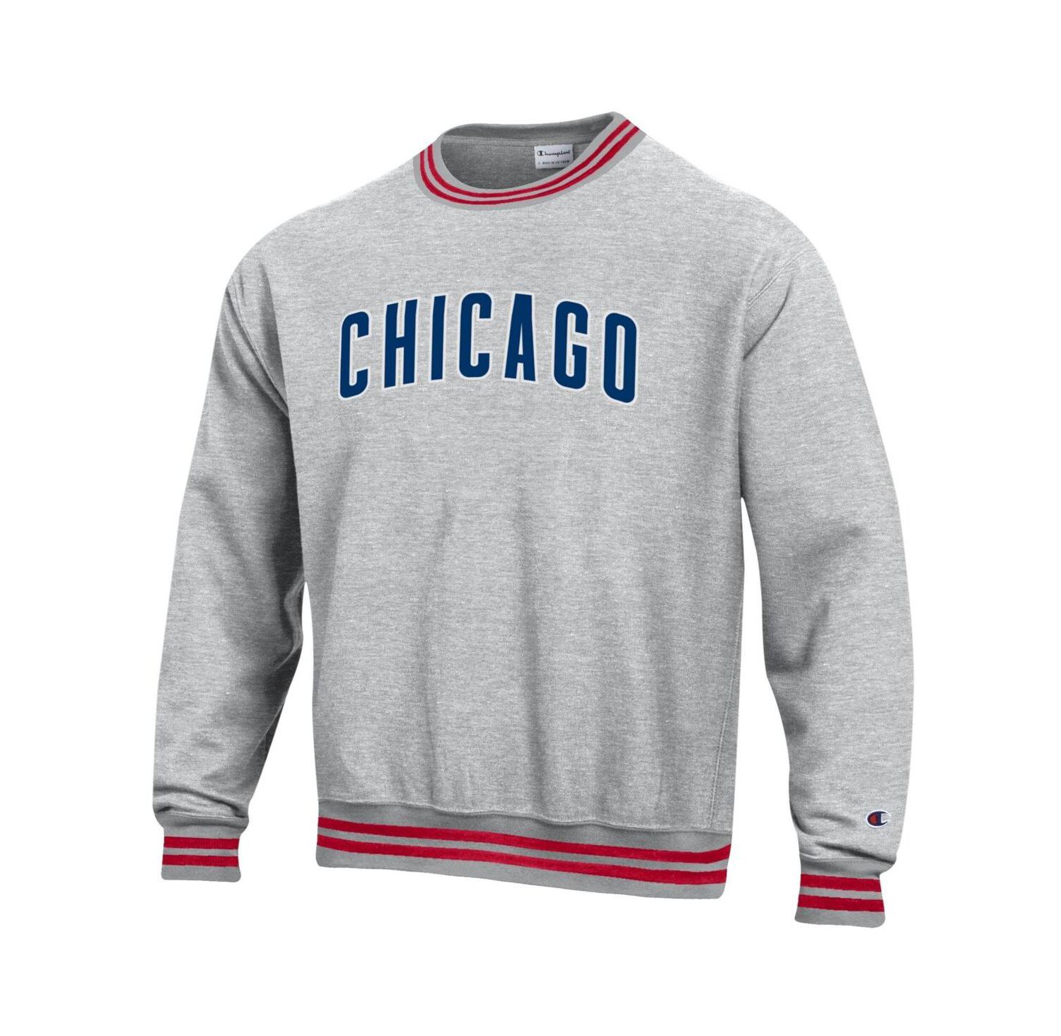 Men's Heather Gray Chicago Cubs Reverse Weave Sweatshirt