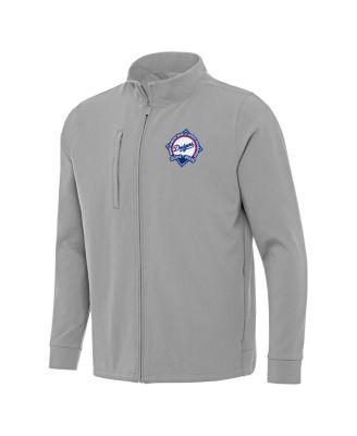 Men's Gray Los Angeles Dodgers Back-to-Back World Series Champions Regard Full-Zip Jacket
