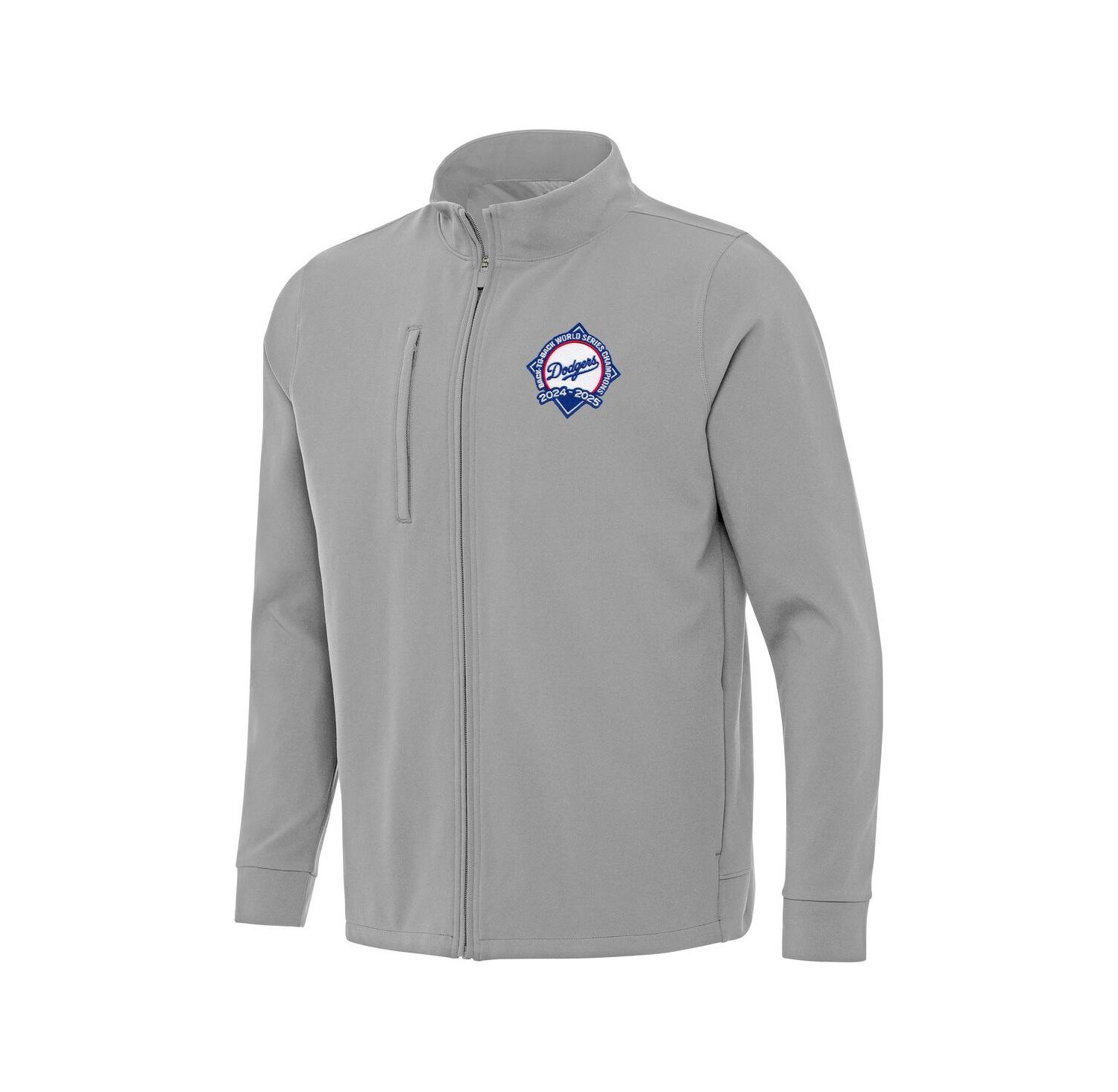 Men's Gray Los Angeles Dodgers Back-to-Back World Series Champions Regard Full-Zip Jacket