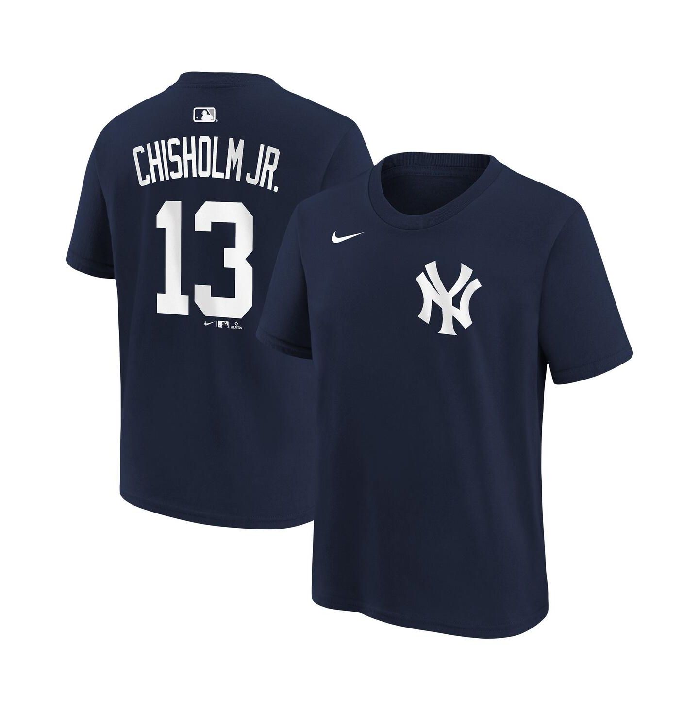 Детская футболка Nike Jazz Chisholm Jr. Navy New York Yankees Name & Number — фото 1