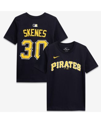 Big Boys and Girls Paul Skenes Black Pittsburgh Pirates Name & Number T-Shirt