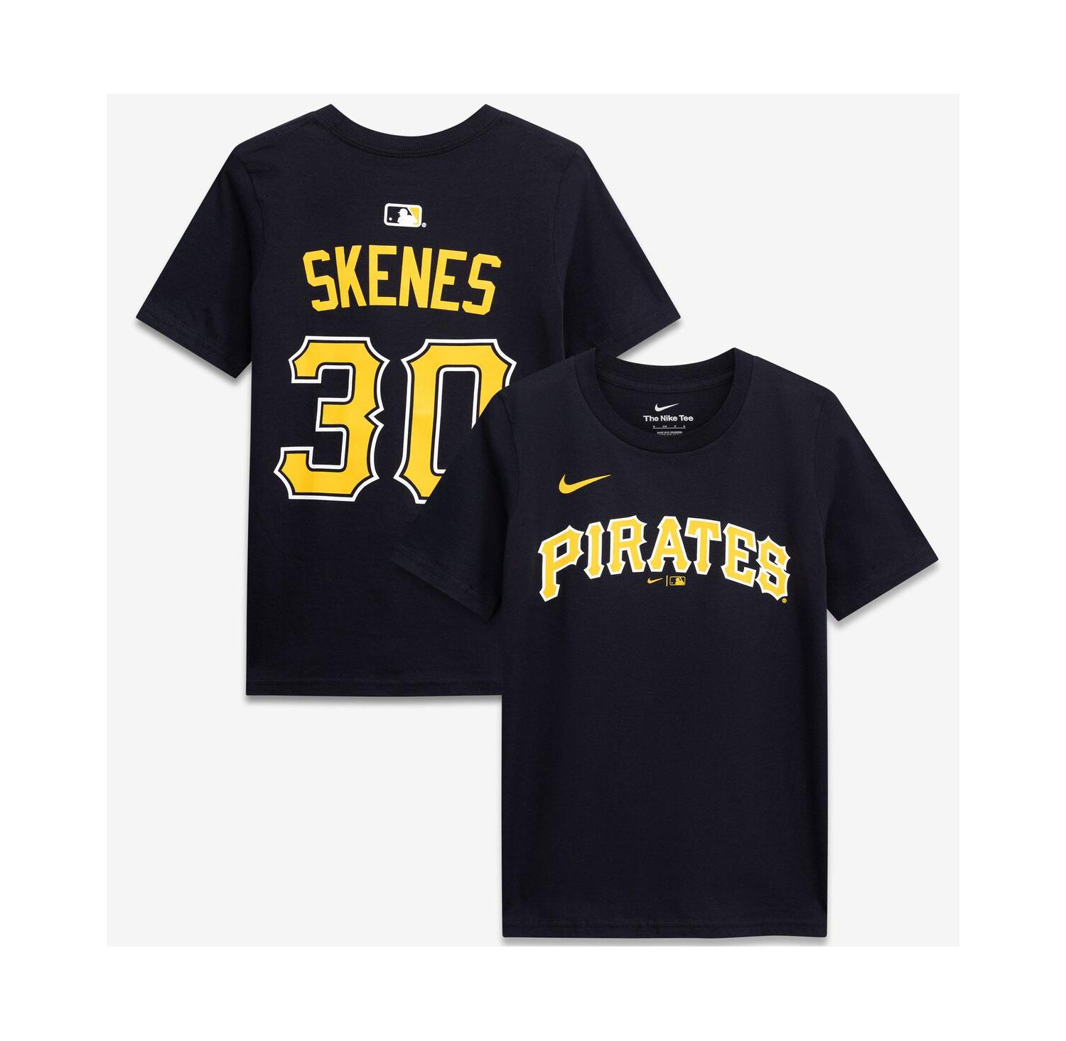 Big Boys and Girls Paul Skenes Black Pittsburgh Pirates Name & Number T-Shirt