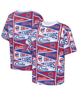 Big Boys and Girls Red Chicago Cubs All-Over Pennant T-Shirt
