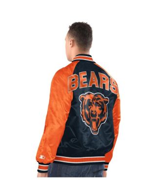Men's Navy/Orange Chicago Bears Inductee Raglan Full-Snap Varsity Jacket