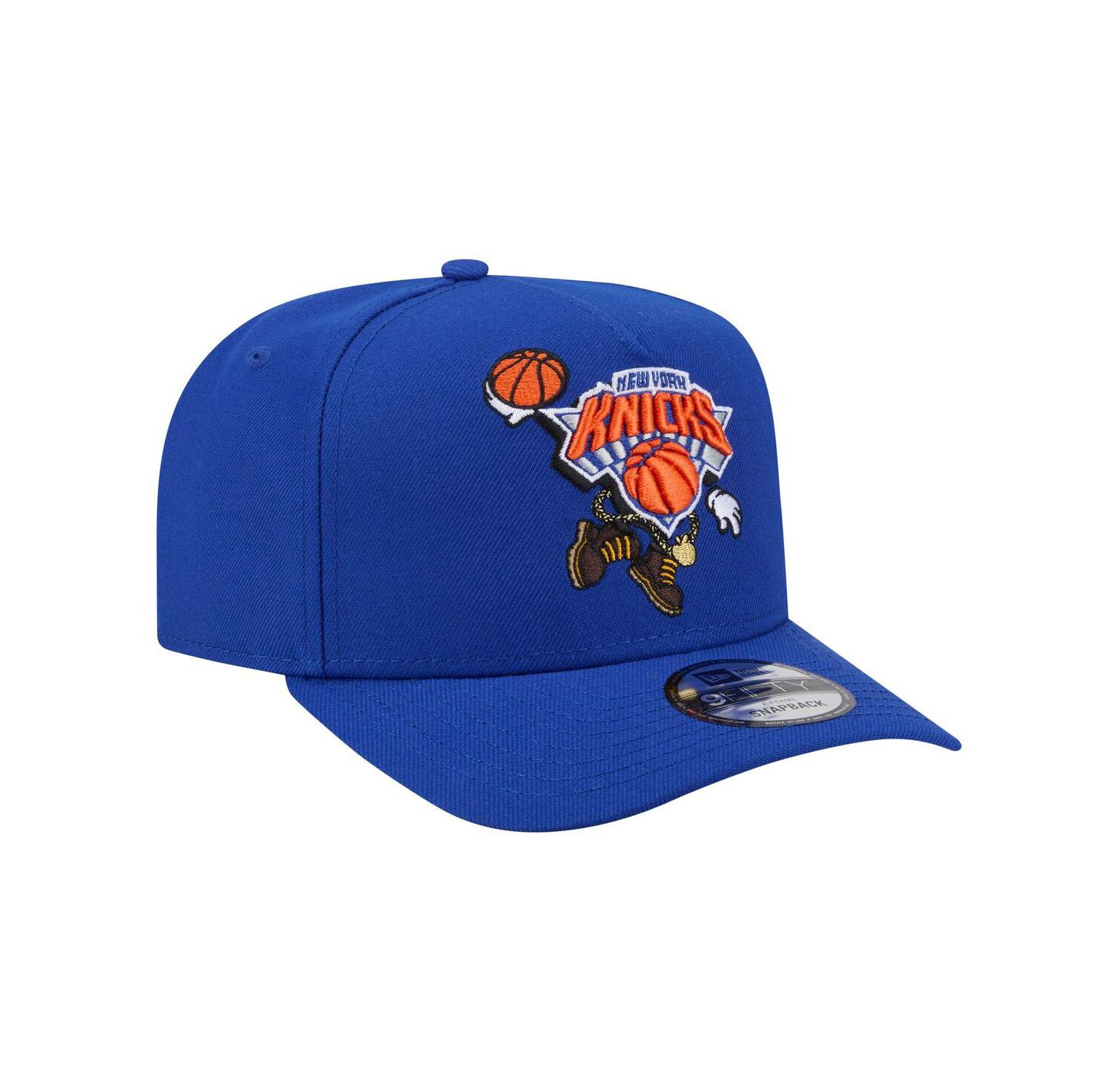 Men's Blue New York Knicks Injection Cartoon Logo A-Frame 9FIFTY Adjustable Hat