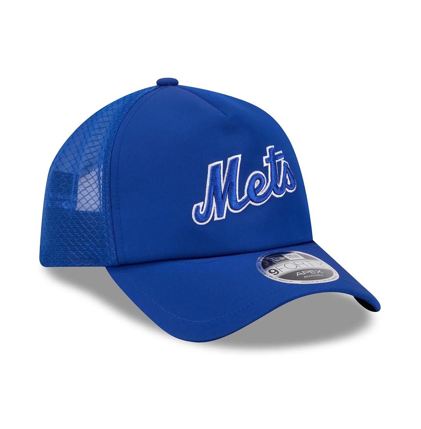 Мужская кепка New Era Royal New York Mets 2026 Batting Practice Alternate Apex 9FORTY Adjustable Hat — фото 3