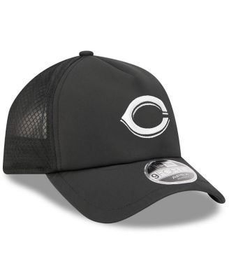 Men's Black Cincinnati Reds 2026 Batting Practice Apex 9FORTY Adjustable Trucker Hat
