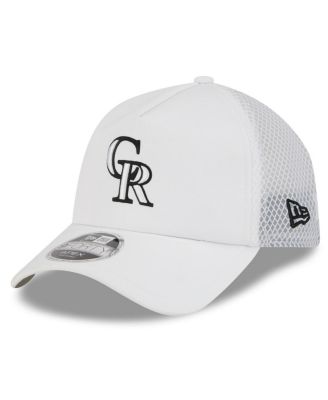 Men's White Colorado Rockies 2026 Batting Practice Apex 9FORTY Adjustable Trucker Hat