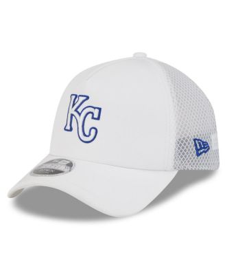Men's White Kansas City Royals 2026 Batting Practice Apex 9FORTY Adjustable Trucker Hat