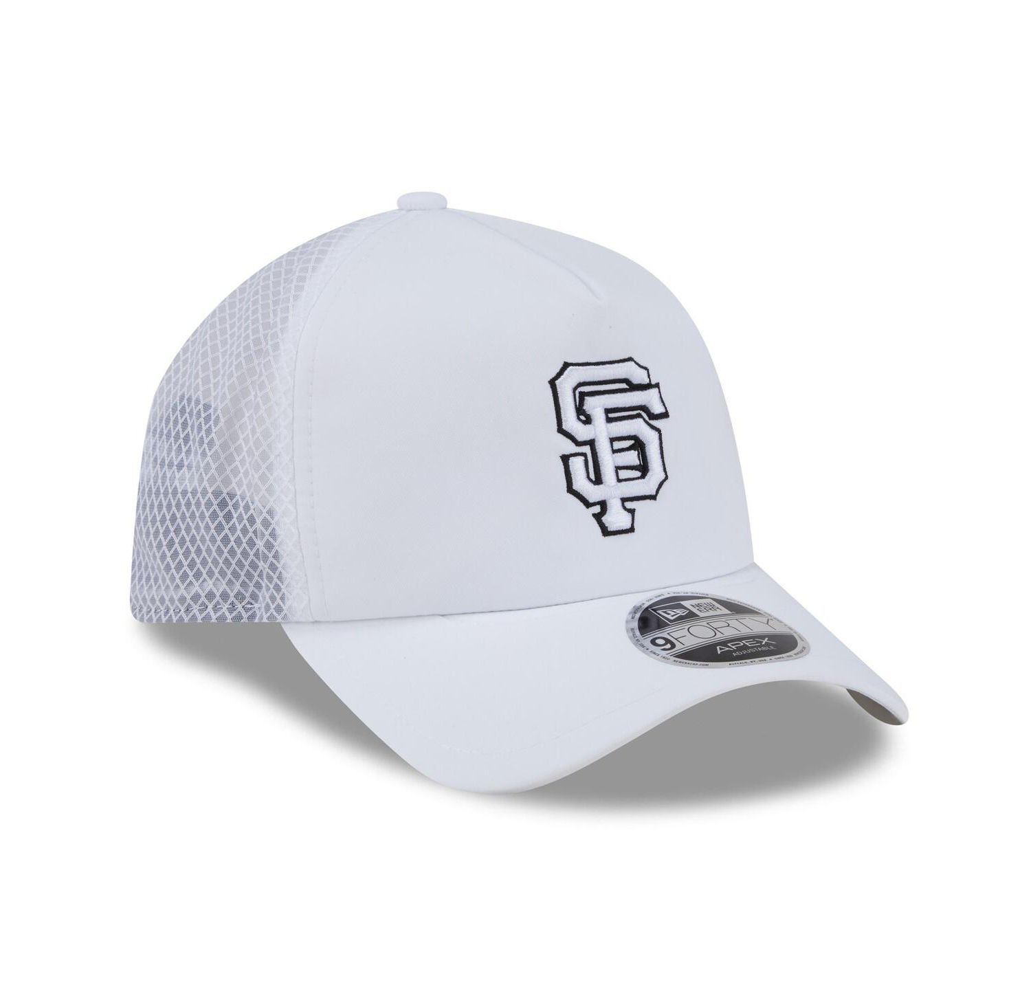 Men's White San Francisco Giants 2026 Batting Practice Apex 9FORTY Adjustable Trucker Hat
