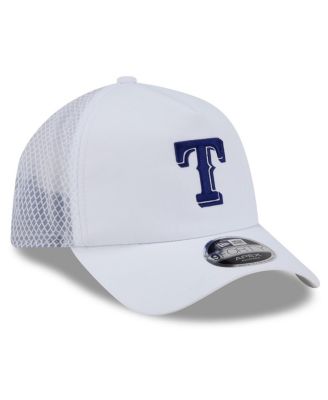 Men's White Texas Rangers 2026 Batting Practice Apex 9FORTY Adjustable Trucker Hat